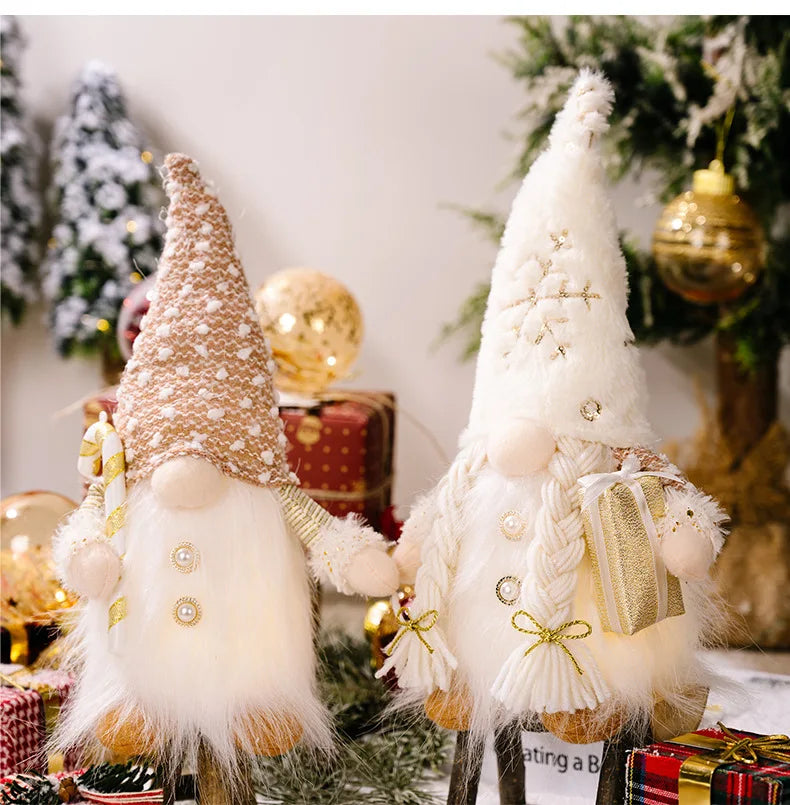 Glowing Gnome Christmas Faceless Doll 30cm Tree Decorations 2024 Night Light Xmas Gift Navidad 2023 New Year Home Decor