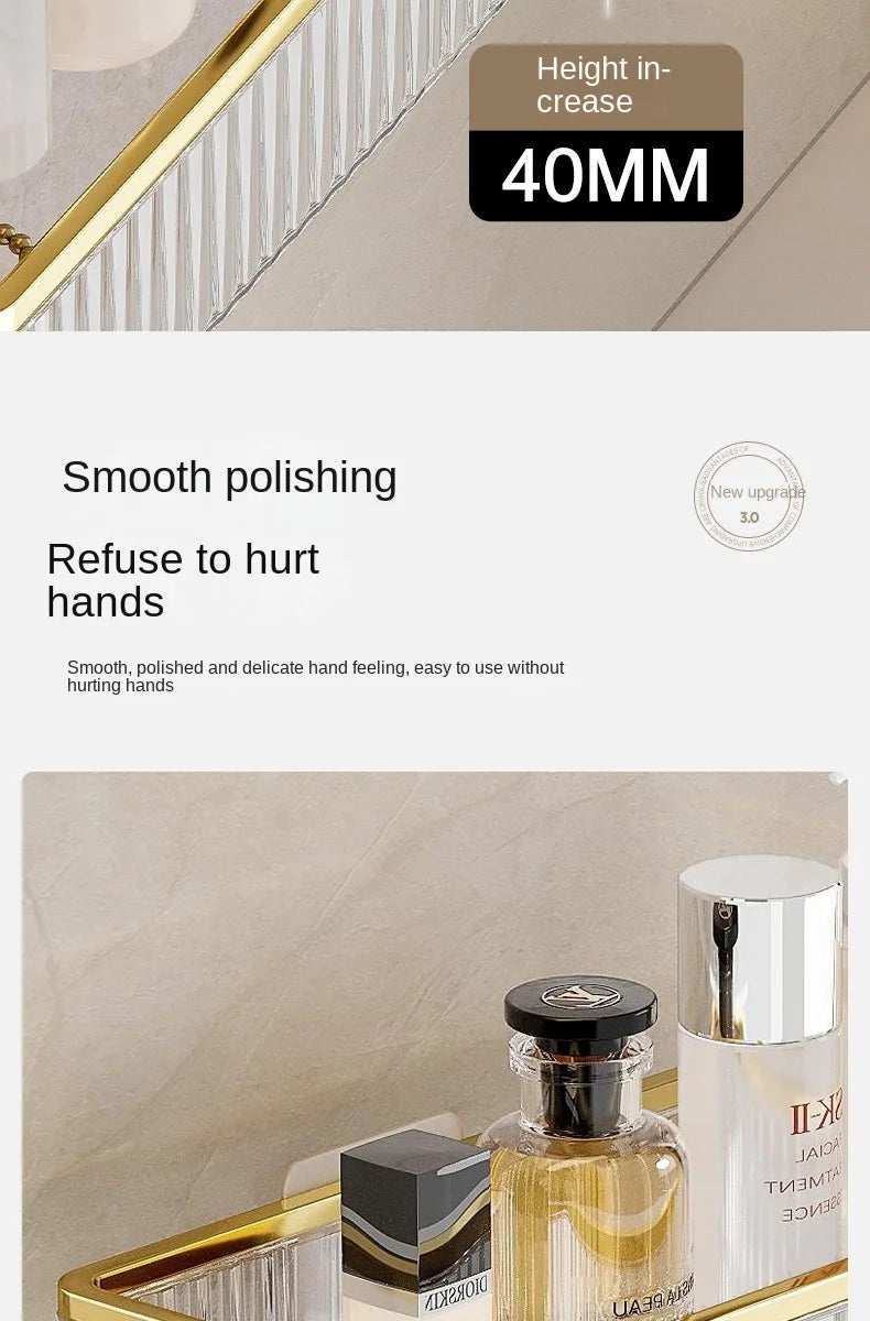 Household Bathroom Shelves Without Drilling Makeup Organizer Acryl Corner Shelf Items Bathroom Storage Rack Shampoo Holder