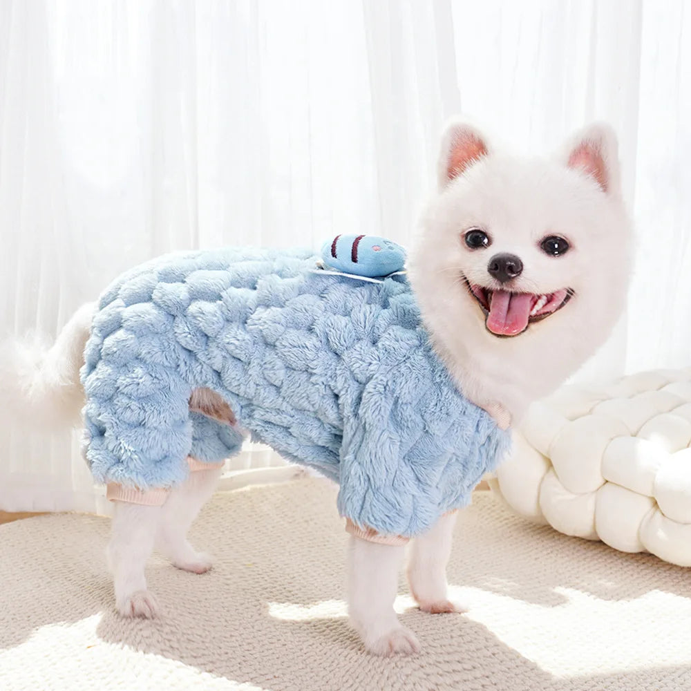 Warm Fleece Pet Overalls for Small Dogs Cats Jumpsuit Puppy Clothes French Bulldog Chihuahua Pajamas Poodle Outfits Pet Clothes