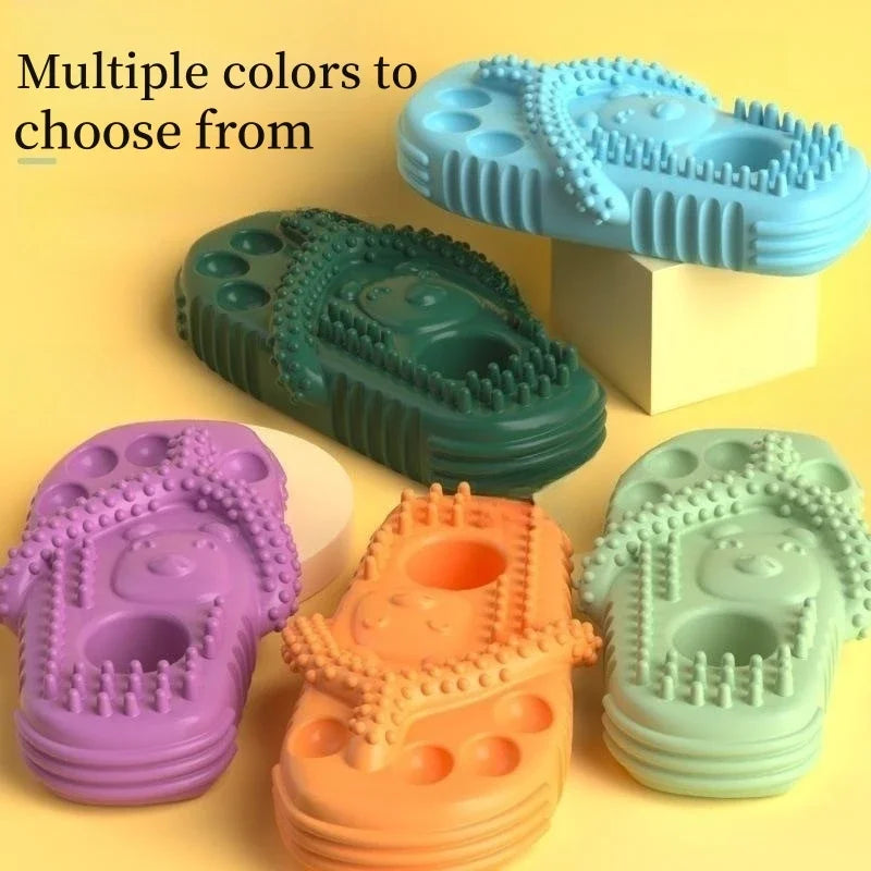 Dog Bite Slippers Toys Pets Biting Cats Dogs Protruding Points Grinding Cleaning Teeth TPR Voice Toys Food Clip Pet Toy Supplies
