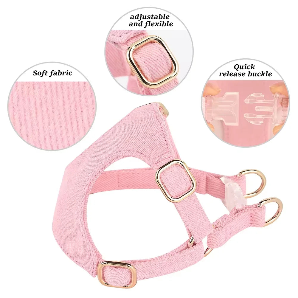 Puppy Cat Harness with Leash Waffle Pet Vest Clothes for Small medium Dogs Cats Harness Collar Yorkshire Dog Accessories