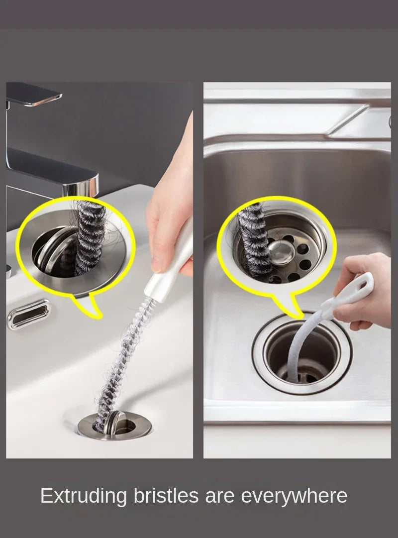 Pipe Dredging Brush Long Clean Kitchen Bathroom Hair Sewer Sink Cleaning Drain Pipe Flexible Cleaner Clog Plug Hole Remover Tool