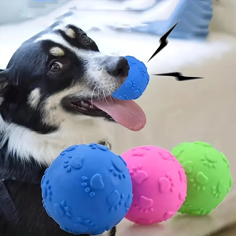 Aggressive Chew Toys for Dogs Indestructible Floating Rubber Sound Squeaky Ball Pet Training Thorn Balls Latex Teething Toy