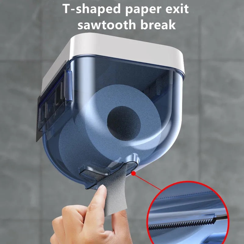 Waterproof Wall Mount Toilet Paper Holder Shelf Toilet Roll Paper Tube Storage Rack Storage Box Tray Rack Bathroom Supplies