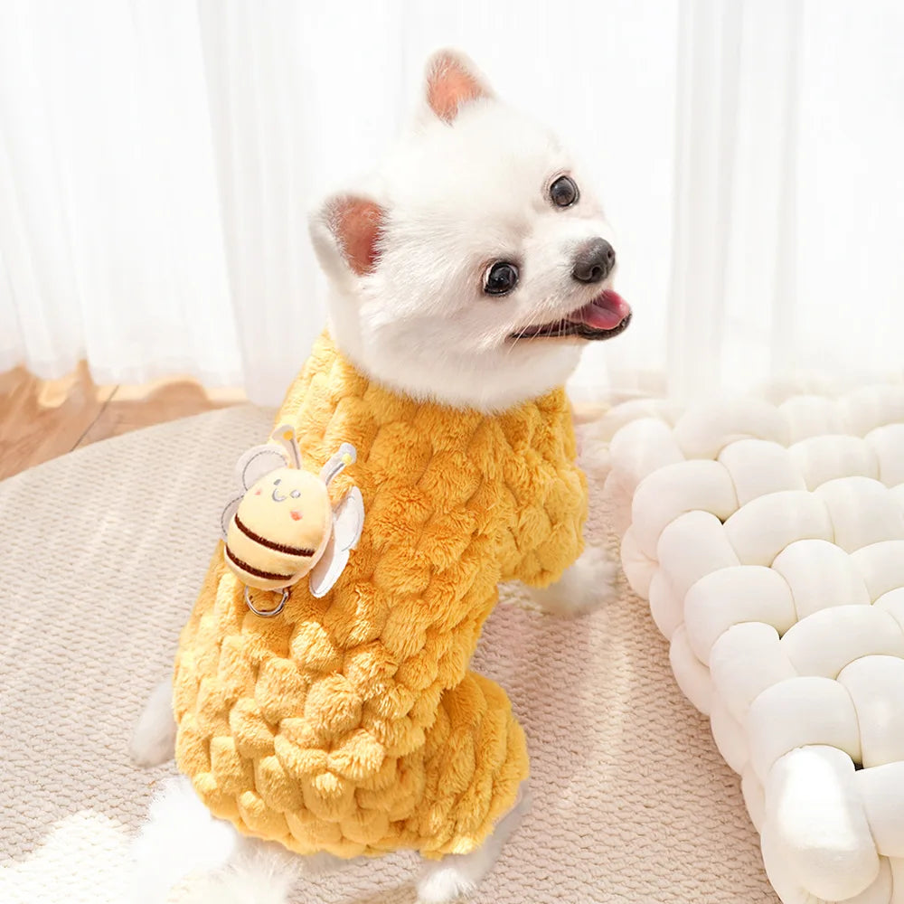 Warm Fleece Pet Overalls for Small Dogs Cats Jumpsuit Puppy Clothes French Bulldog Chihuahua Pajamas Poodle Outfits Pet Clothes