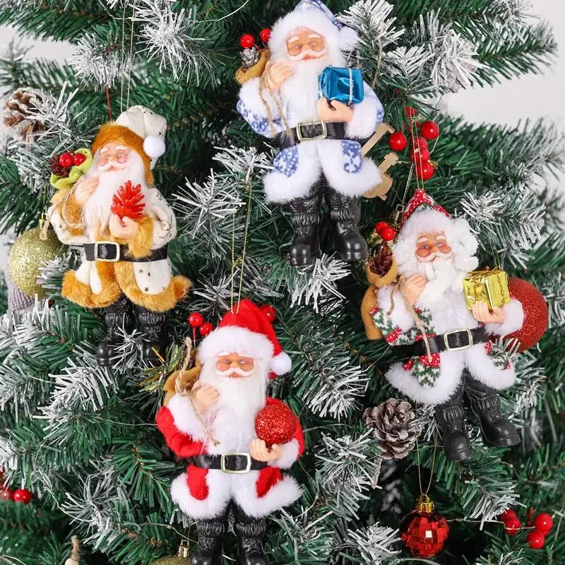 Standing Santa Doll Cute Doll Christmas Decoration 2024 Statue Festive Party Tabletop Cabinet Decoration Supplies Accessories