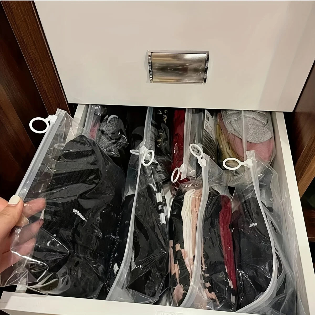 10pcs White Clear Zip Lock Plastic
