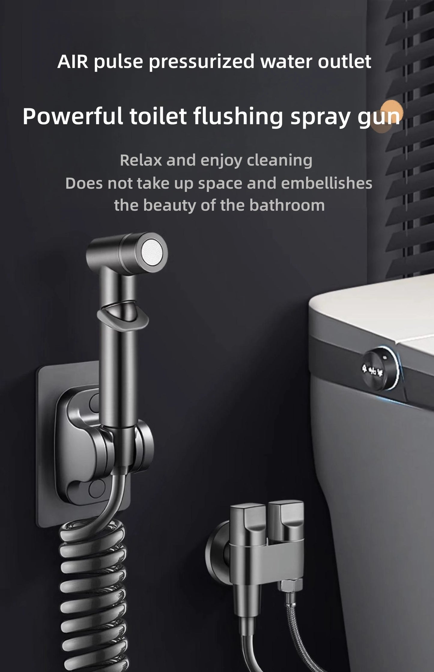 Bidet Toilet Sprayer Set Spray Water Bathroom Handheld Bidet Sprayer Toilet Shower Double Outlet Angle Valve Toilet Accessories