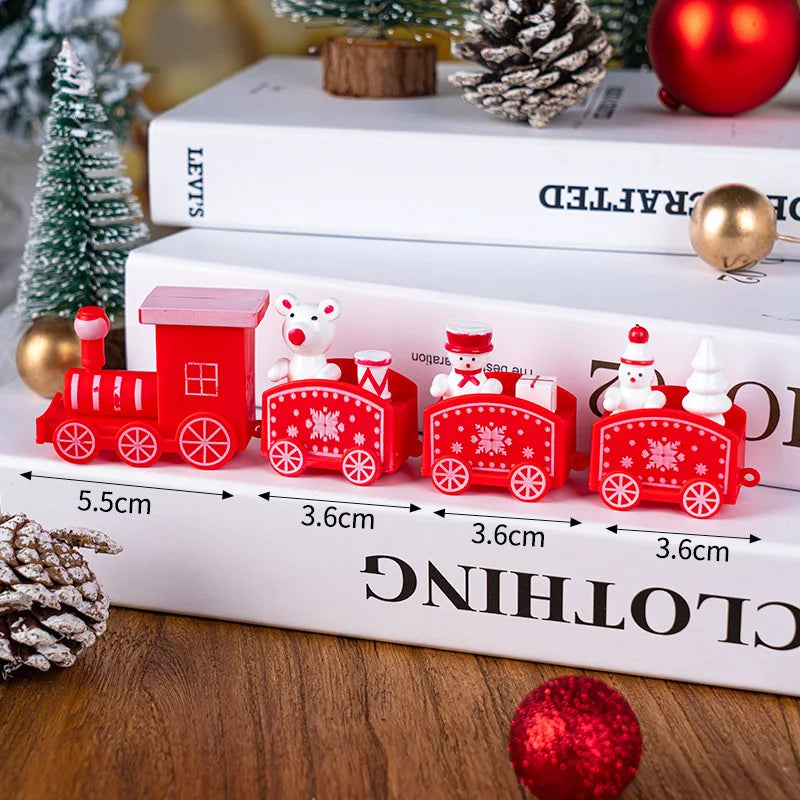 Plastic Christmas Train Merry Christmas Decorations for Home 2024 Cristmas Ornament Xmas Noel Gifts Happy New Year 2025