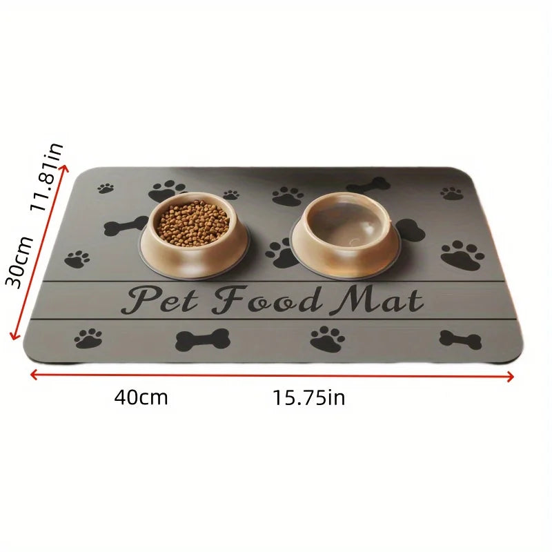 Pet Feeding Mat Absorbent Mat For Food And Water Stain Free Quick Dry Dog Water Dispenser Mat Non-slip Indoor Pet Dog Placemat