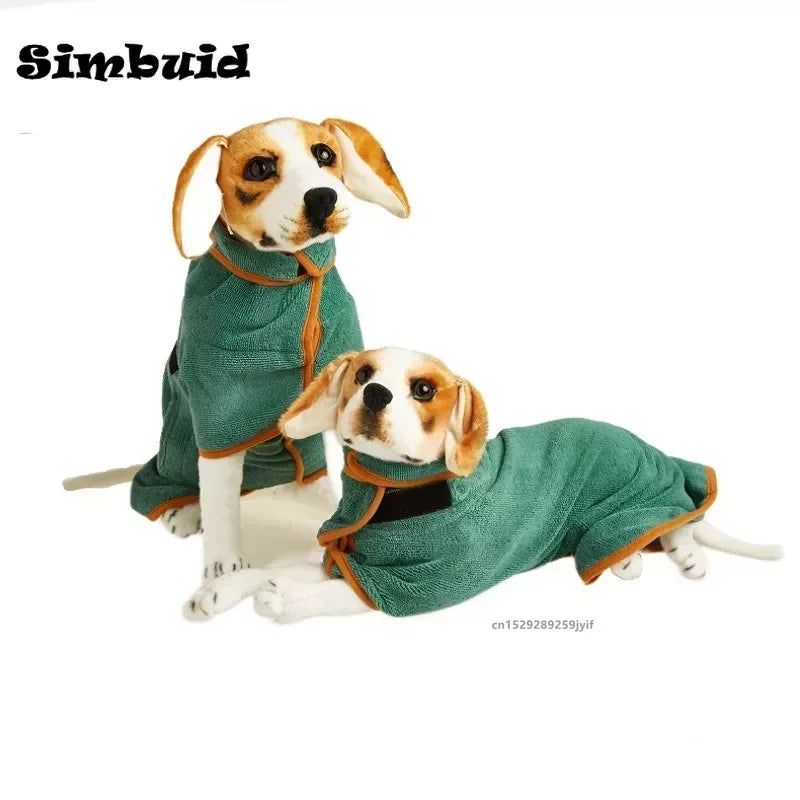 Dog Bathrobe Absorbent Pet Quick Drying Bath Towel Large Small Dogs Cats Clean Absorbent Bathrobe Full Body Wrap