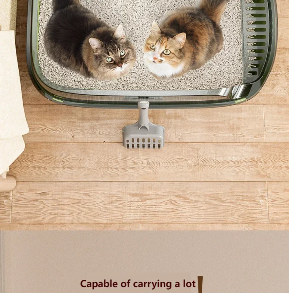 Cat Litter Box Thickening Cat Sandbox High Side Semi-enclosed Splashproof Cats Tray Toilet Cleaning Basin Supplies with Scoop