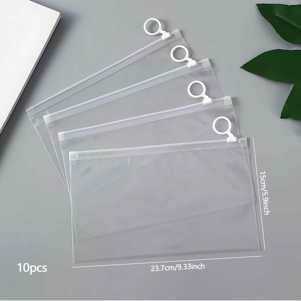 10pcs White Clear Zip Lock Plastic