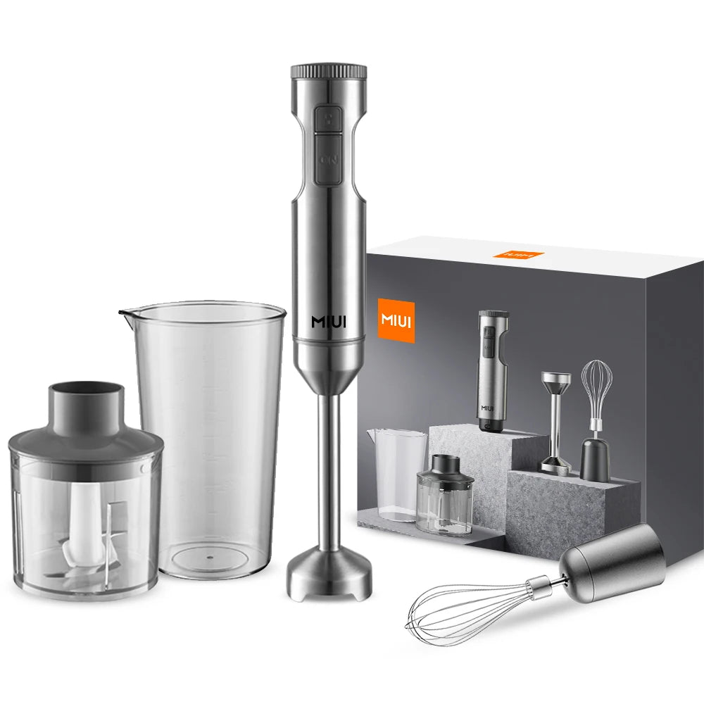 MIUI Hand Immersion Blender 1000W Powerful 4-in-1,Stainless Steel Stick Food Mixer
