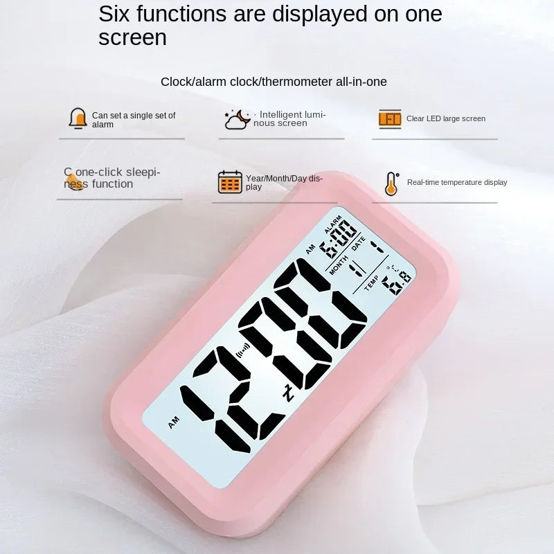 Desk Digital Clock Table Electronic Clock Sound Control Backlight 12/24 Alarm Clock Ringtones Bedrooms Bedside Kids Home Decor