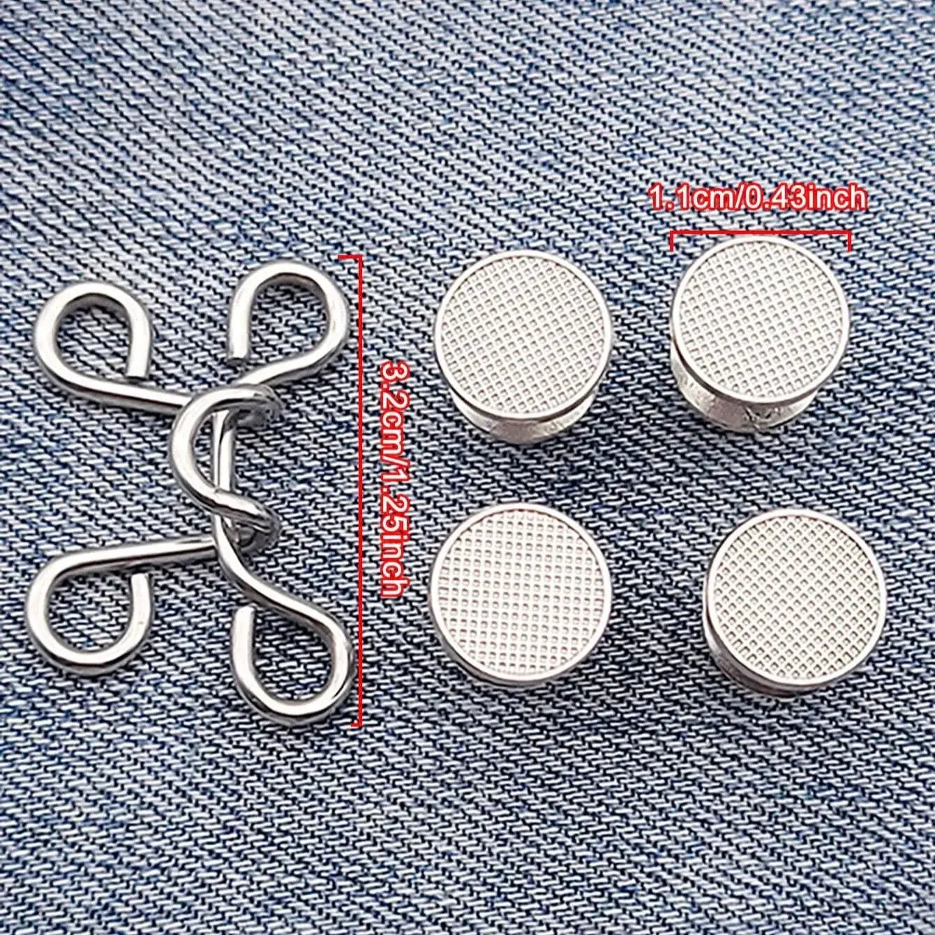 2pcs-Jeans Button Adjustable Clips for Pant Skirts Waist Tightener Buckle Snap Button Adjuster Pants Pin Retractable Button