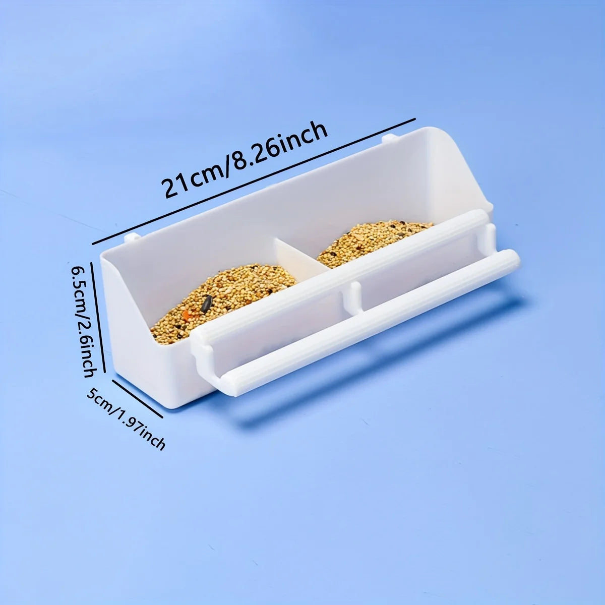 Double grid stand bird feeding trough parrot feeder