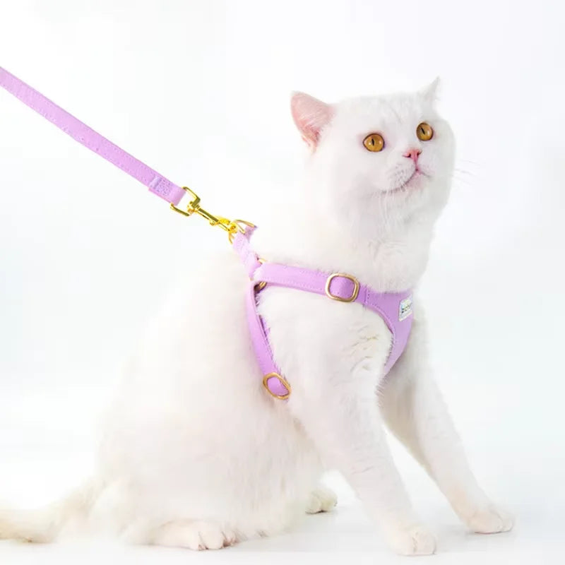 Puppy Cat Harness with Leash Waffle Pet Vest Clothes for Small medium Dogs Cats Harness Collar Yorkshire Dog Accessories