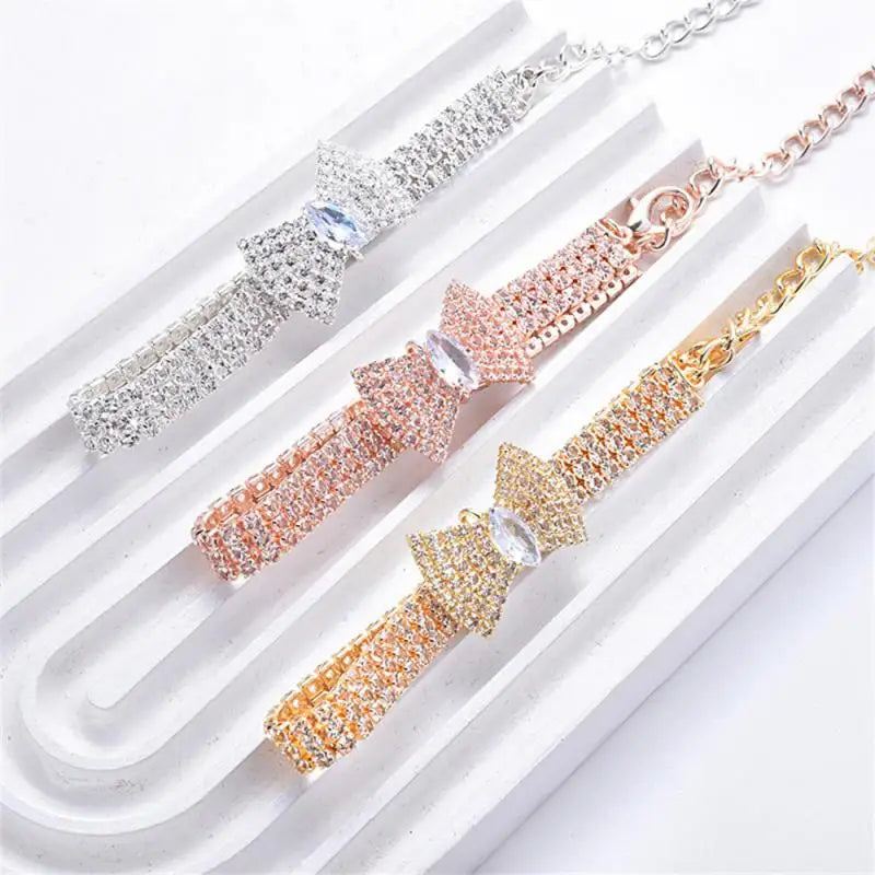Cat Necklace Collar For Small Animals Luxury Cute Pet Supplies Puppy Collar Jewelry Rhinestone Adjustable Creative Puppy Collars