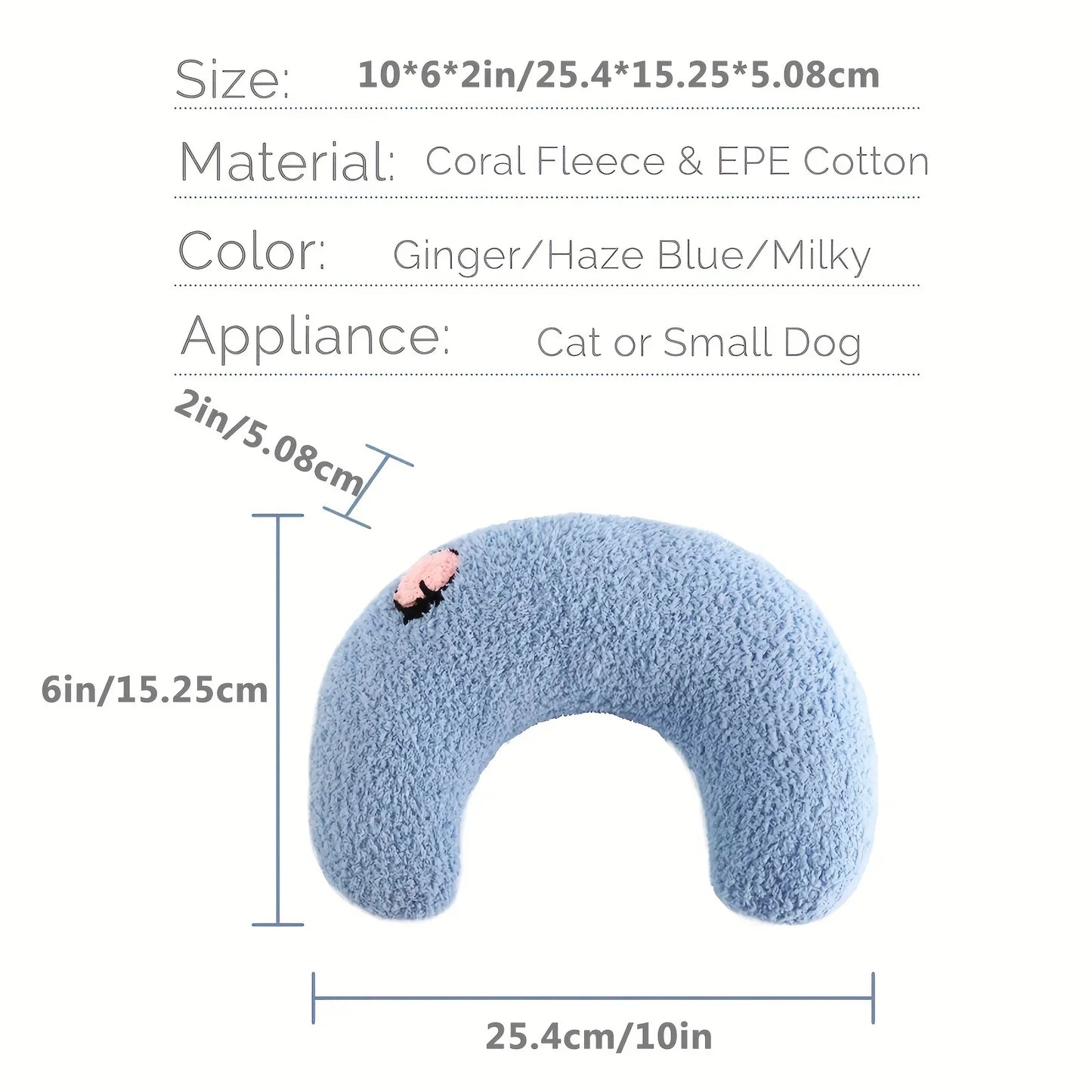 Pet Pillow Deep Sleep U-shaped Pillow Cat Special Small Pillow Cat Mat Soft Small Blanket Dog Small Pillow Dog Special Pillow