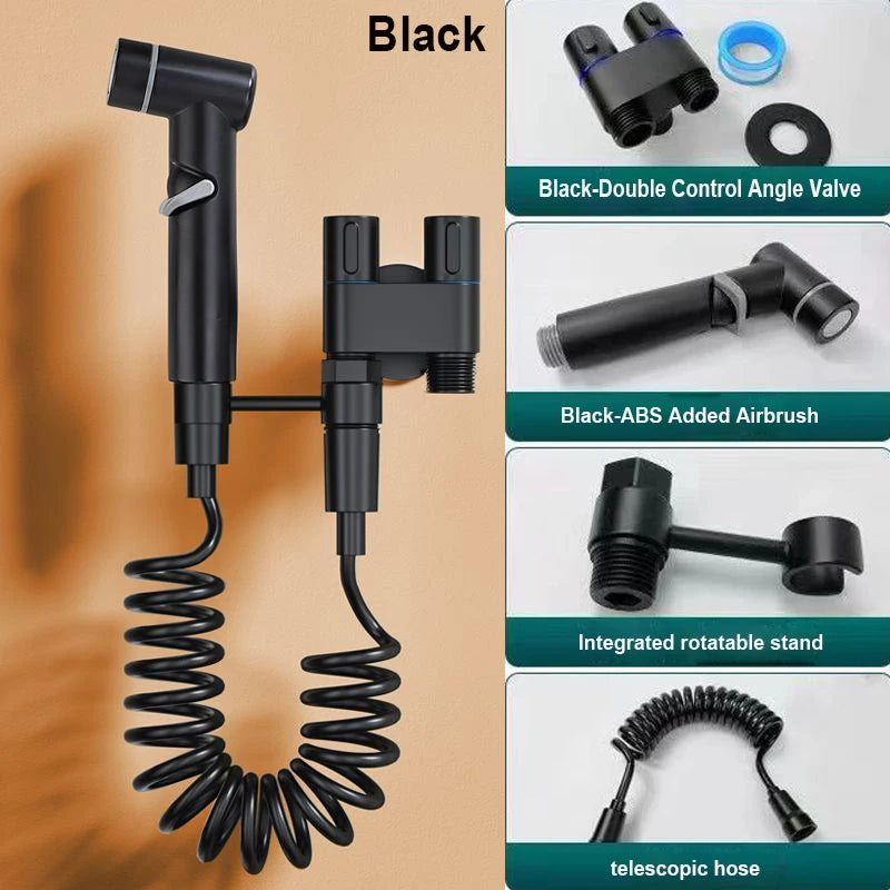 Double Outlet angle valve wall-mounted double outlet bidet toilet accessories Hygienic shower toilet bidet sprayer shower head