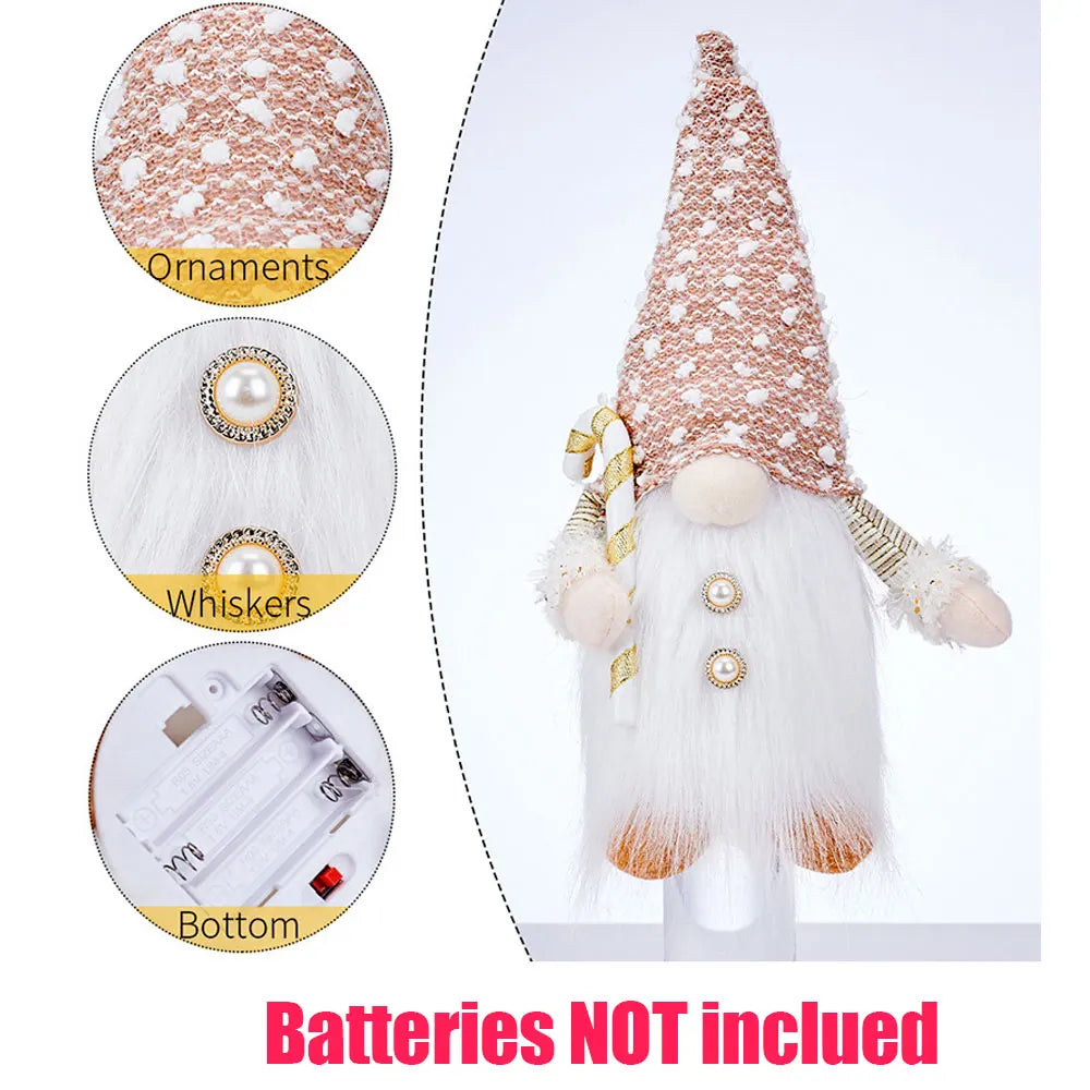 Glowing Gnome Christmas Faceless Doll 30cm Tree Decorations 2024 Night Light Xmas Gift Navidad 2023 New Year Home Decor