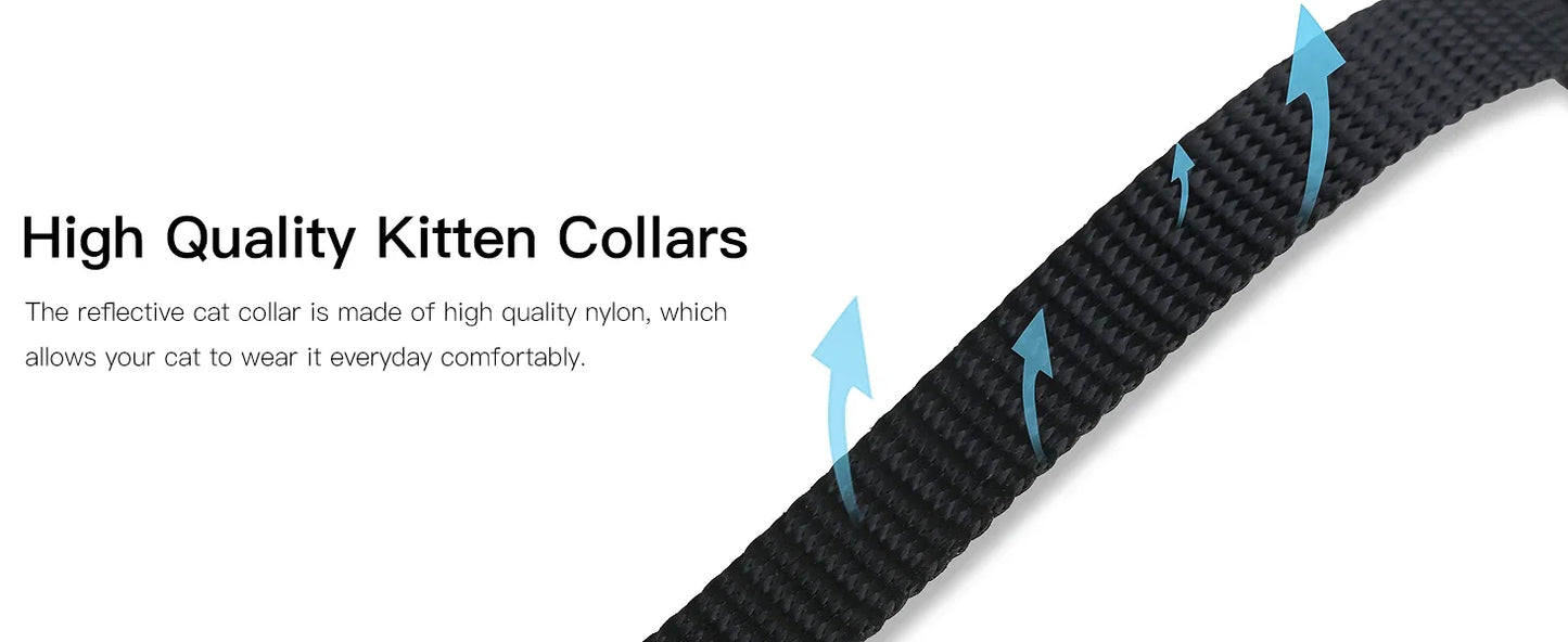 GPS Cat Collar Cats Accessories Cats Airtag Collar with QR ID Pet Tag Reflective Anti-Lost Tracker Air Tag Holder Kitten Collar