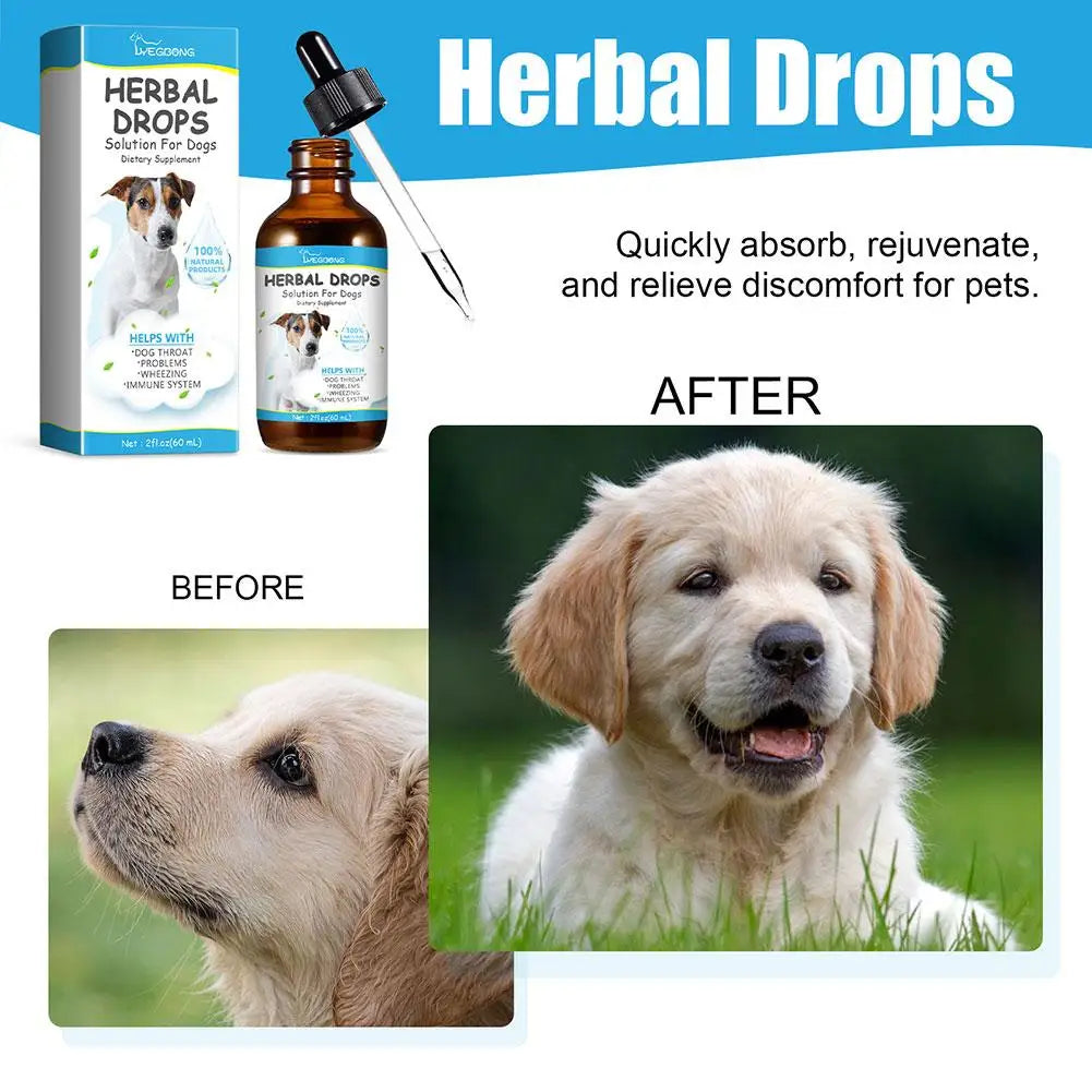 Dog Cough Drop Wet Medicine Sore Throat Soother Sneezing Cough Relief Anti Inflammation Itching Relief Natural Pet Cough Liquid