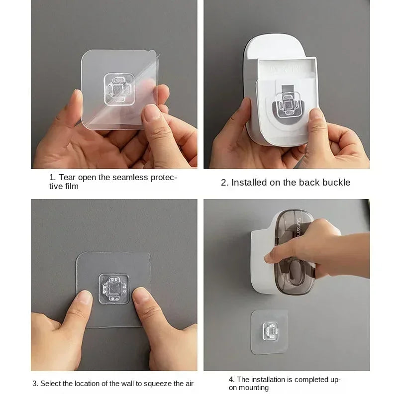 Automatic Toothpaste Dispenser Bathroom Accessories Wall Mount Lazy Toothpaste Squeezer Toothbrush Holder