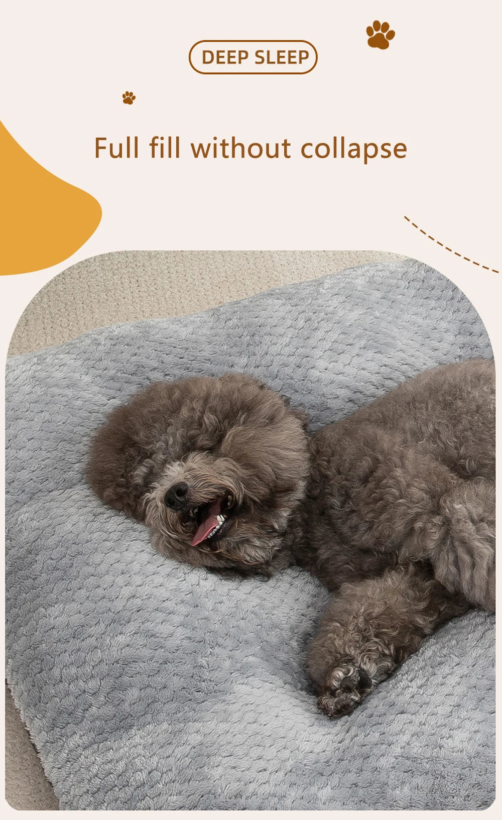 Dog Bed Pet Mat Pet Bed Washable Plush Pet Crate Bed For Dog Anti-Slip Pet Mat Bed For Cat Fluffy Comfy Pet Sleeping Mat