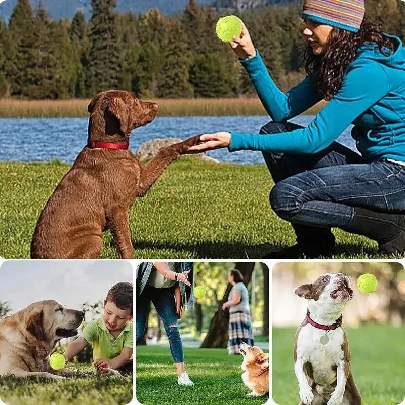 Aggressive Chew Toys for Dogs Indestructible Floating Rubber Sound Squeaky Ball Pet Training Thorn Balls Latex Teething Toy