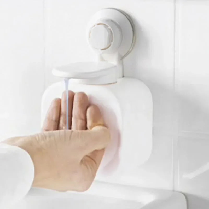Wall-mounted Liquid Soap Dispenser 8.5*9*15cm Hand Back Press Type Liquid Foam Machine Suction Cup Bathroom Liquid Soap Box
