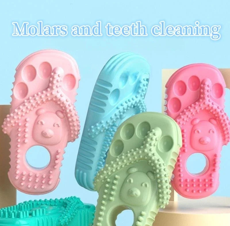 Dog Bite Slippers Toys Pets Biting Cats Dogs Protruding Points Grinding Cleaning Teeth TPR Voice Toys Food Clip Pet Toy Supplies