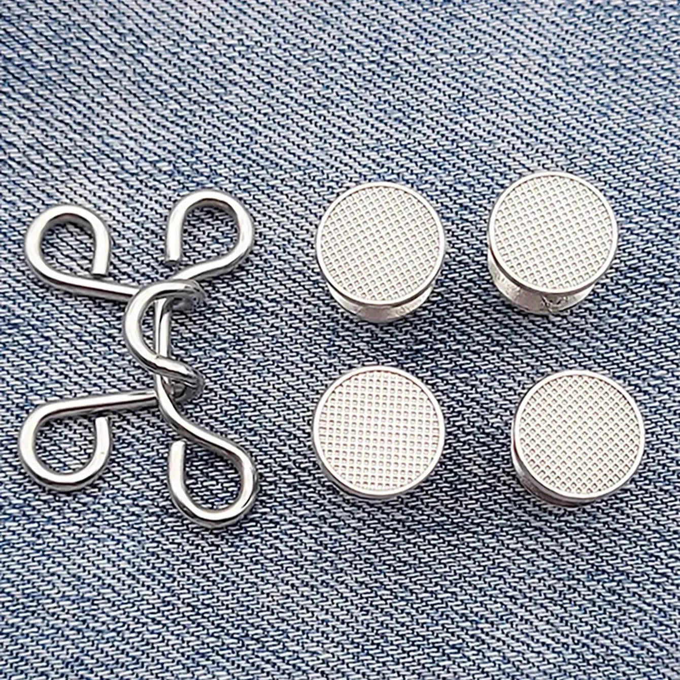 2pcs-Jeans Button Adjustable Clips for Pant Skirts Waist Tightener Buckle Snap Button Adjuster Pants Pin Retractable Button