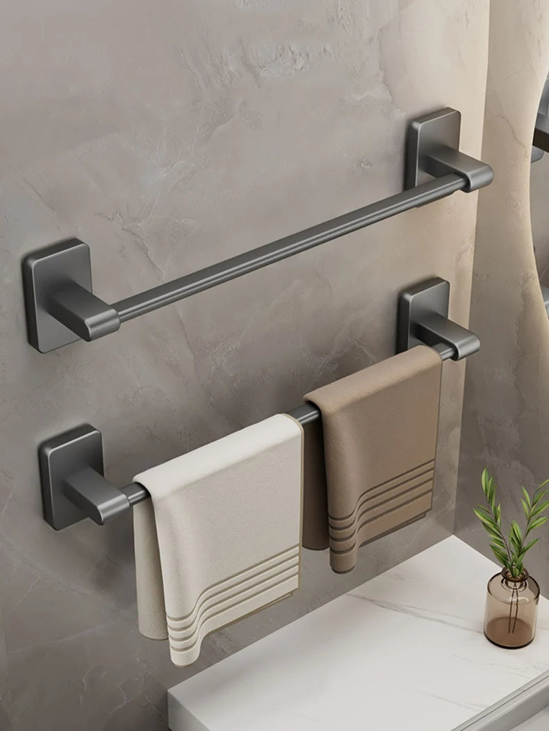 Non perforated suction cup wall mounted towel rack, bathroom storage rack, bathroom horizontal bar towel rack