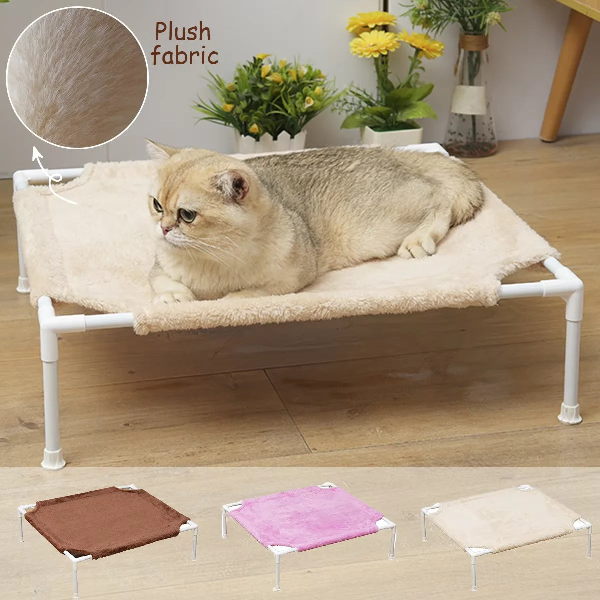 Pet Camping Bed Elevated Bed for Dogs Folding Puppy Camping Bed Cat House Portable Removable Washable Puppy Beds Dog Hammock