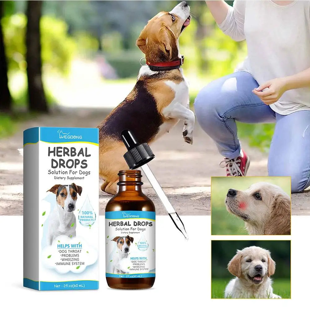 Dog Cough Drop Wet Medicine Sore Throat Soother Sneezing Cough Relief Anti Inflammation Itching Relief Natural Pet Cough Liquid