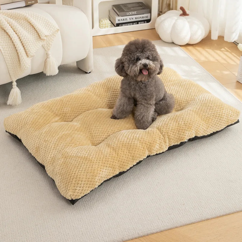 Dog Bed Pet Mat Pet Bed Washable Plush Pet Crate Bed For Dog Anti-Slip Pet Mat Bed For Cat Fluffy Comfy Pet Sleeping Mat