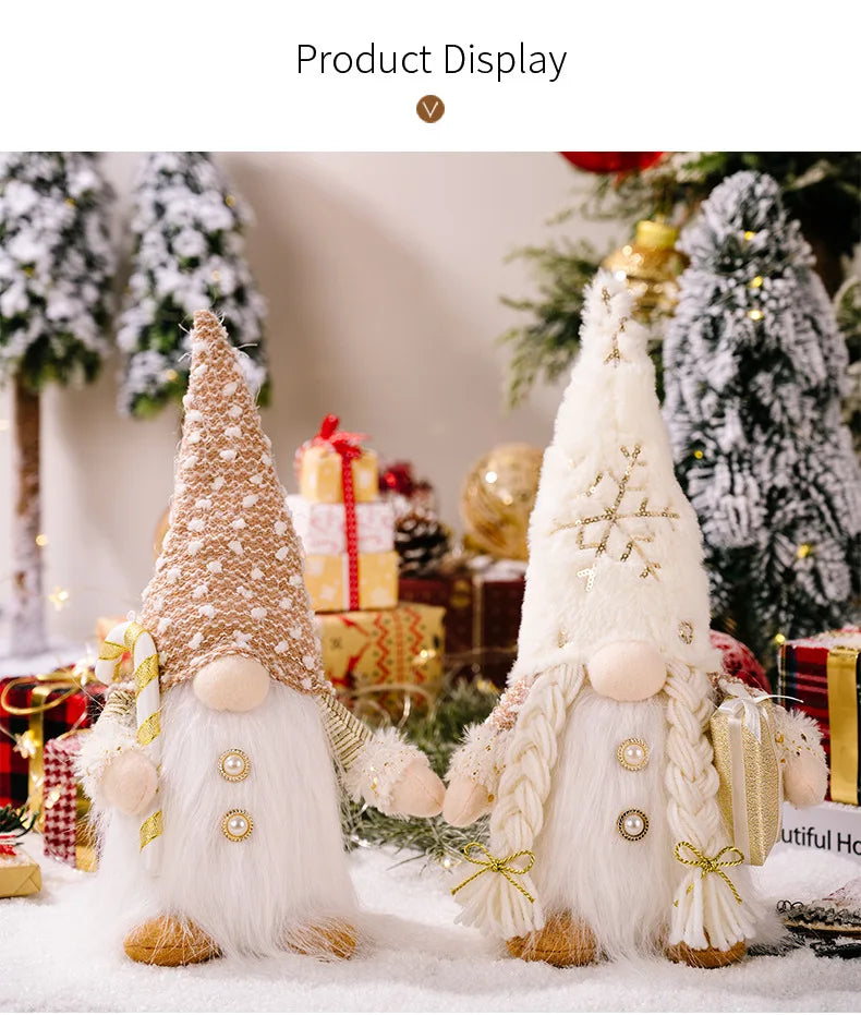 Glowing Gnome Christmas Faceless Doll 30cm Tree Decorations 2024 Night Light Xmas Gift Navidad 2023 New Year Home Decor