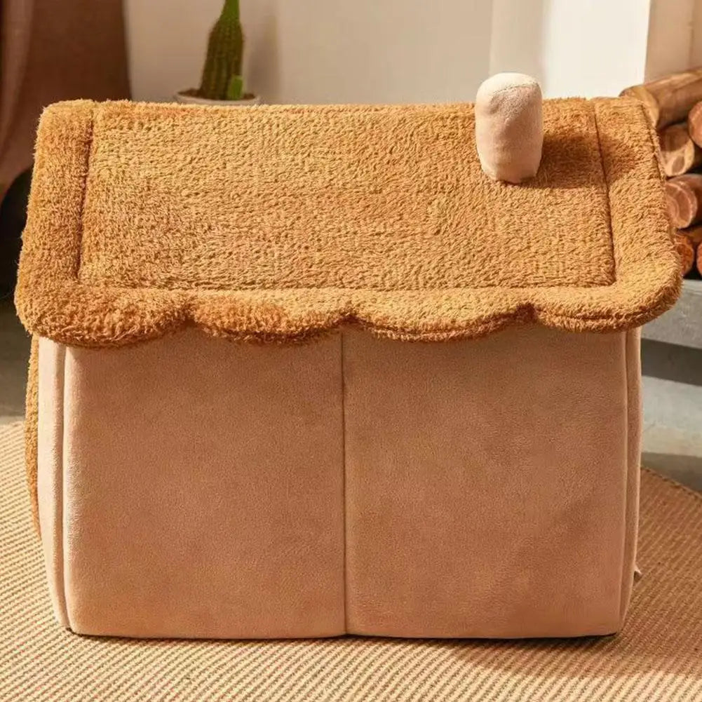 Cat Bed House Winter Sleeping Cave Collapsible Removable Washable Pet House Puppy Cave For Small Dogs And Cats Pet Supplies