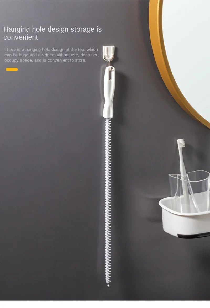 Pipe Dredging Brush Long Clean Kitchen Bathroom Hair Sewer Sink Cleaning Drain Pipe Flexible Cleaner Clog Plug Hole Remover Tool
