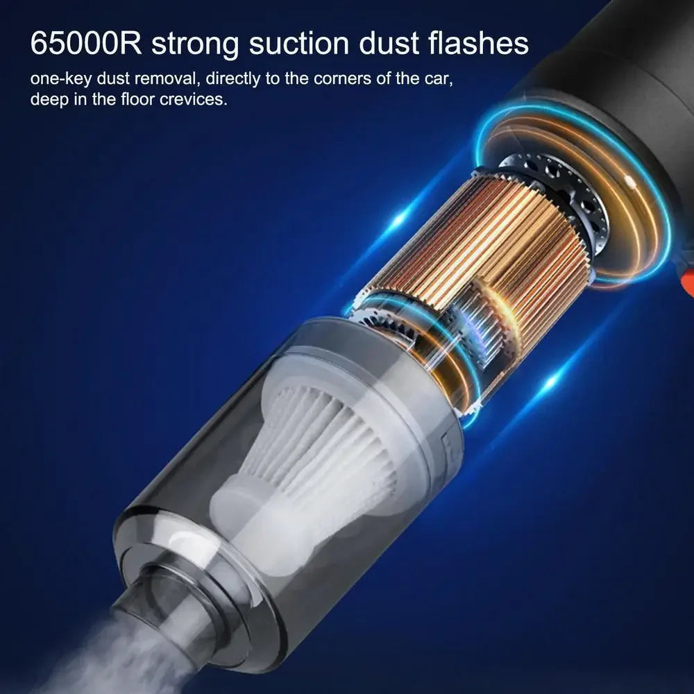 Wireless Car Vacuum Cleaner 6000Pa Cordless Handheld Cleaning Robot Auto Vacuums Strong Suction Cleaner For Car