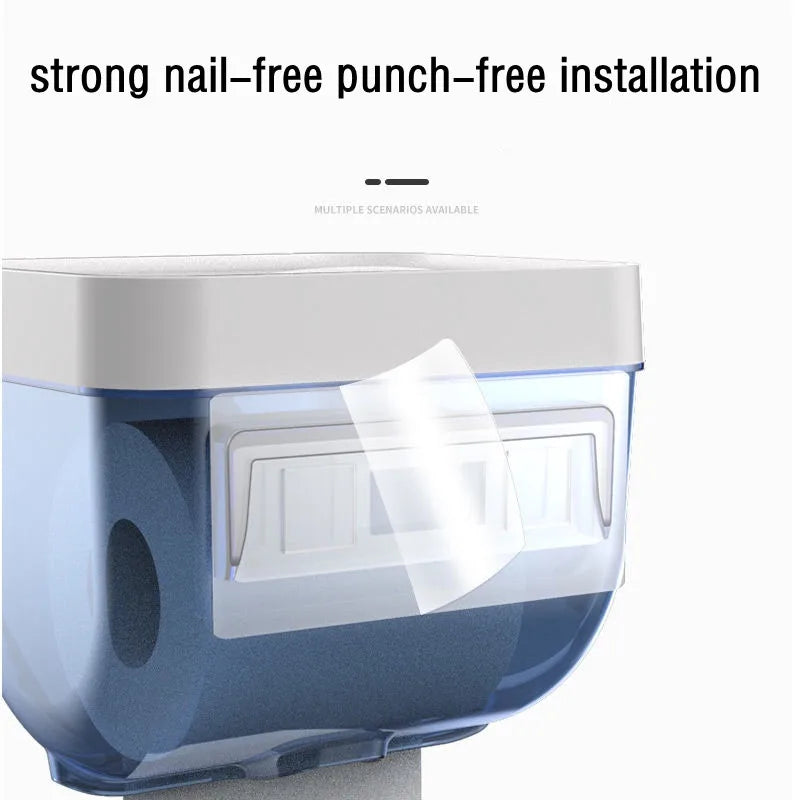Waterproof Wall Mount Toilet Paper Holder Shelf Toilet Roll Paper Tube Storage Rack Storage Box Tray Rack Bathroom Supplies