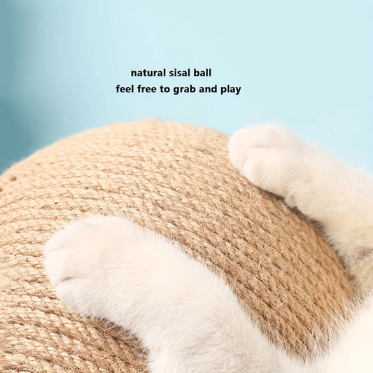 1PC Cat Scratch Board Cat Toys Wooden Cat Scratch Ball Grinding Claw Hand Wrapped Sword Hemp Rope Cat Crawl Pet Supplies