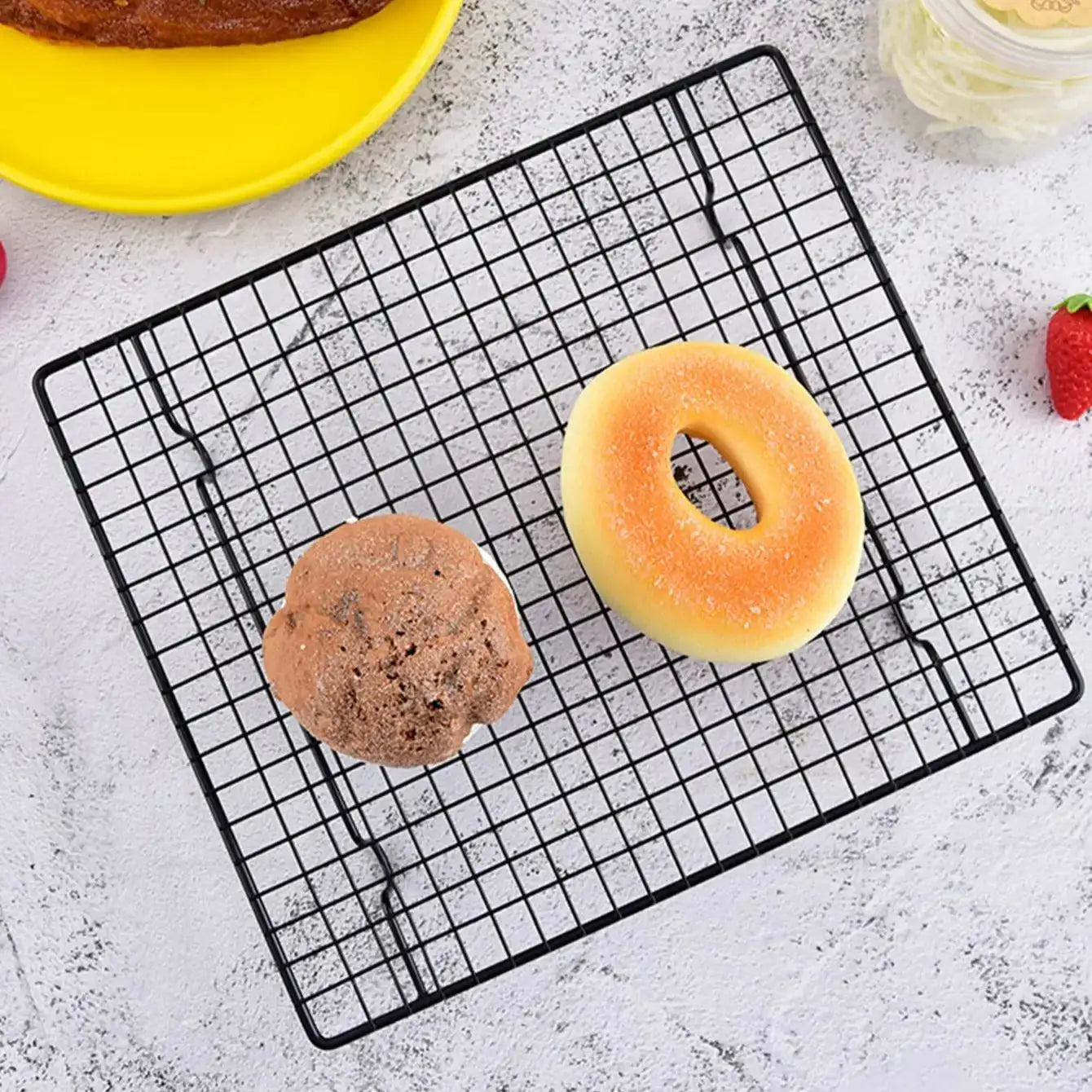 1pc-High Carbon Steel Nonstick Cake Cooling Rack Cooling Grid Tray Biscuit Cookie Biscuits Bread Muffins Cake Cooler Rack Stand