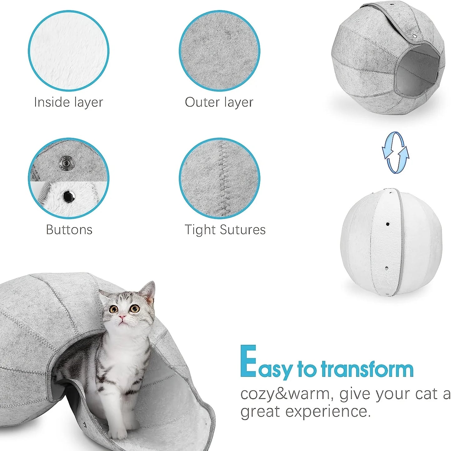 Foldable Breathable Pet Bed Cat Bed Dog Bed Cave Tunnel Semi-Enclosed Creative Pet Bed Cat Mat Cat and Dog Supplies