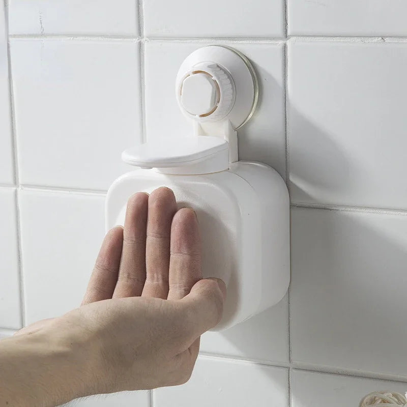 Wall-mounted Liquid Soap Dispenser 8.5*9*15cm Hand Back Press Type Liquid Foam Machine Suction Cup Bathroom Liquid Soap Box