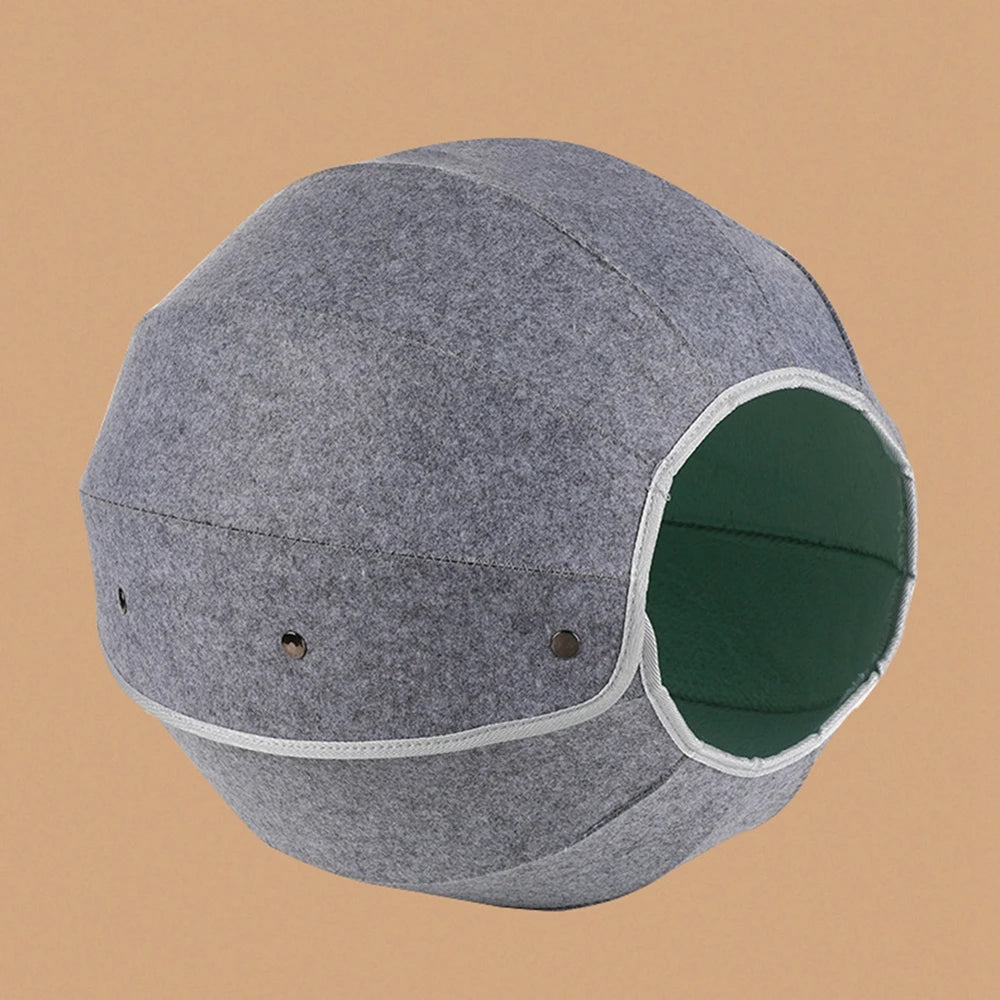 1pcs Pet Spherical Foldable Multiplayability Cat Toy Bed Interactive Cat Tunnel Toy Dual-Use Indoor Toy Cat House Kitten Mat