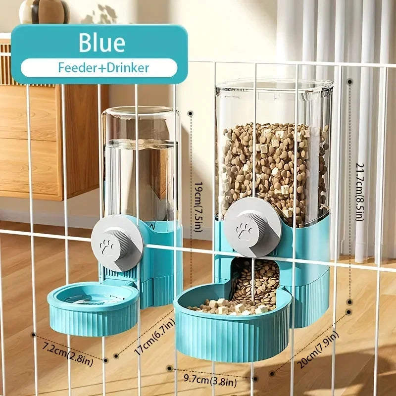 New Hanging Automatic Pet Food Feeder Water Dispenser Gravity Cat Auto Feeder Waterer Set Container Bowl For Cage Dog Feeding