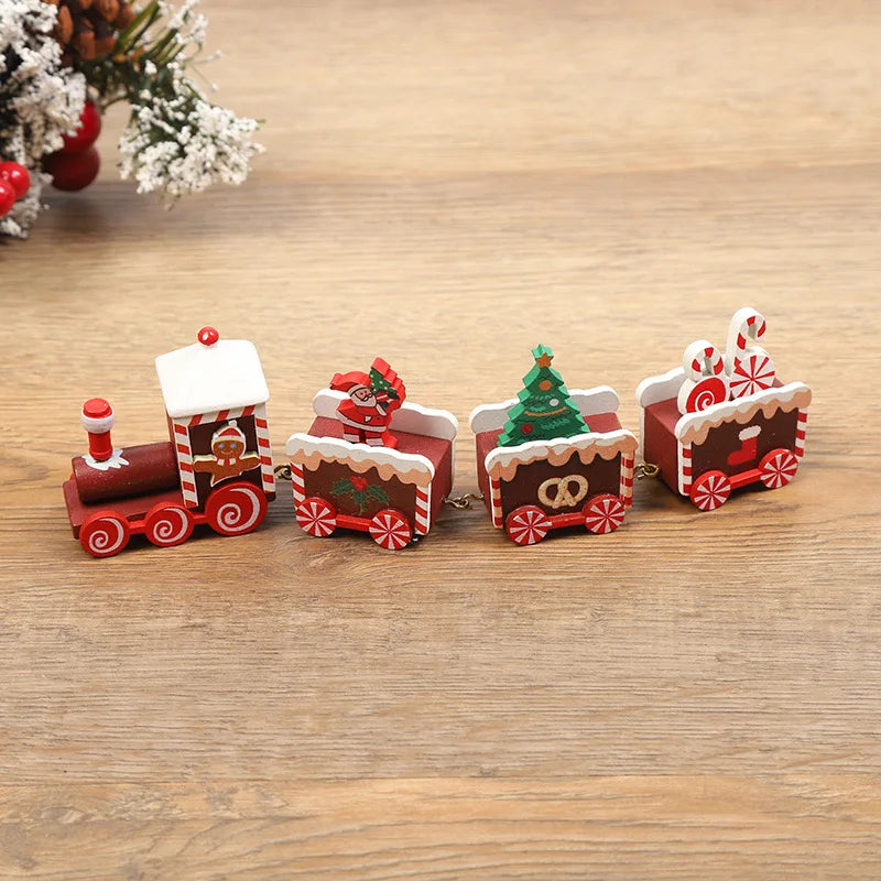 Plastic Christmas Train Merry Christmas Decorations for Home 2024 Cristmas Ornament Xmas Noel Gifts Happy New Year 2025